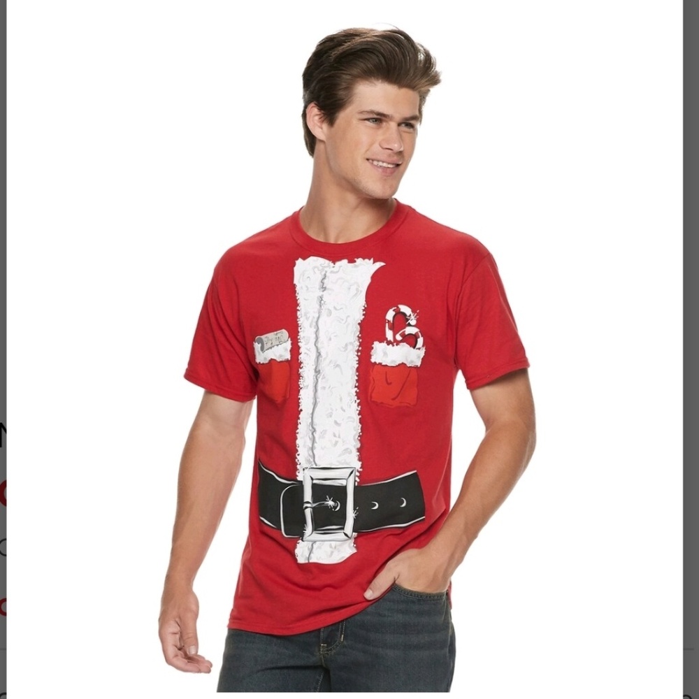 🎅Red Santa tee, men's Med NWT